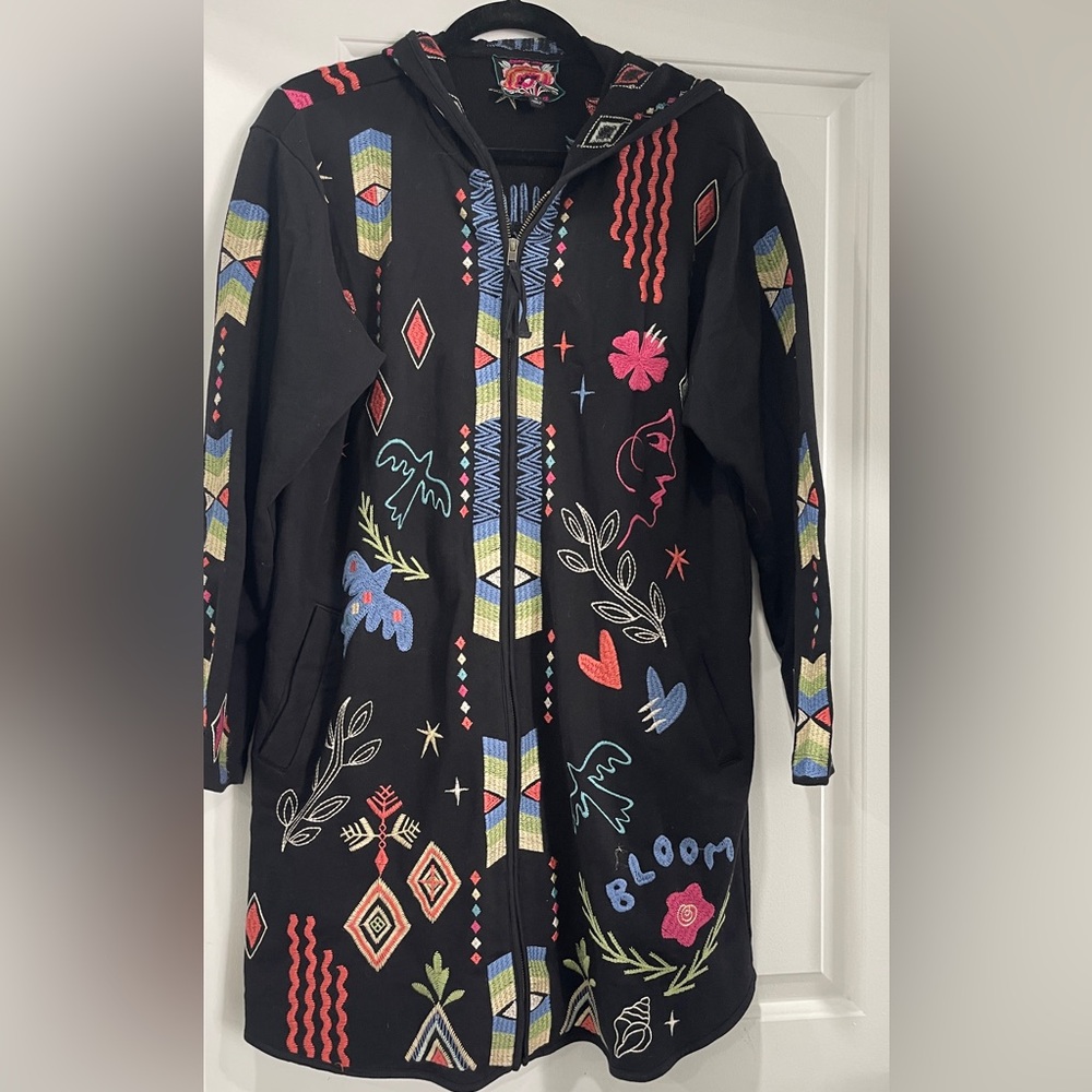 Johnny Was Miley French Terry Zip Up Coat BNWOT